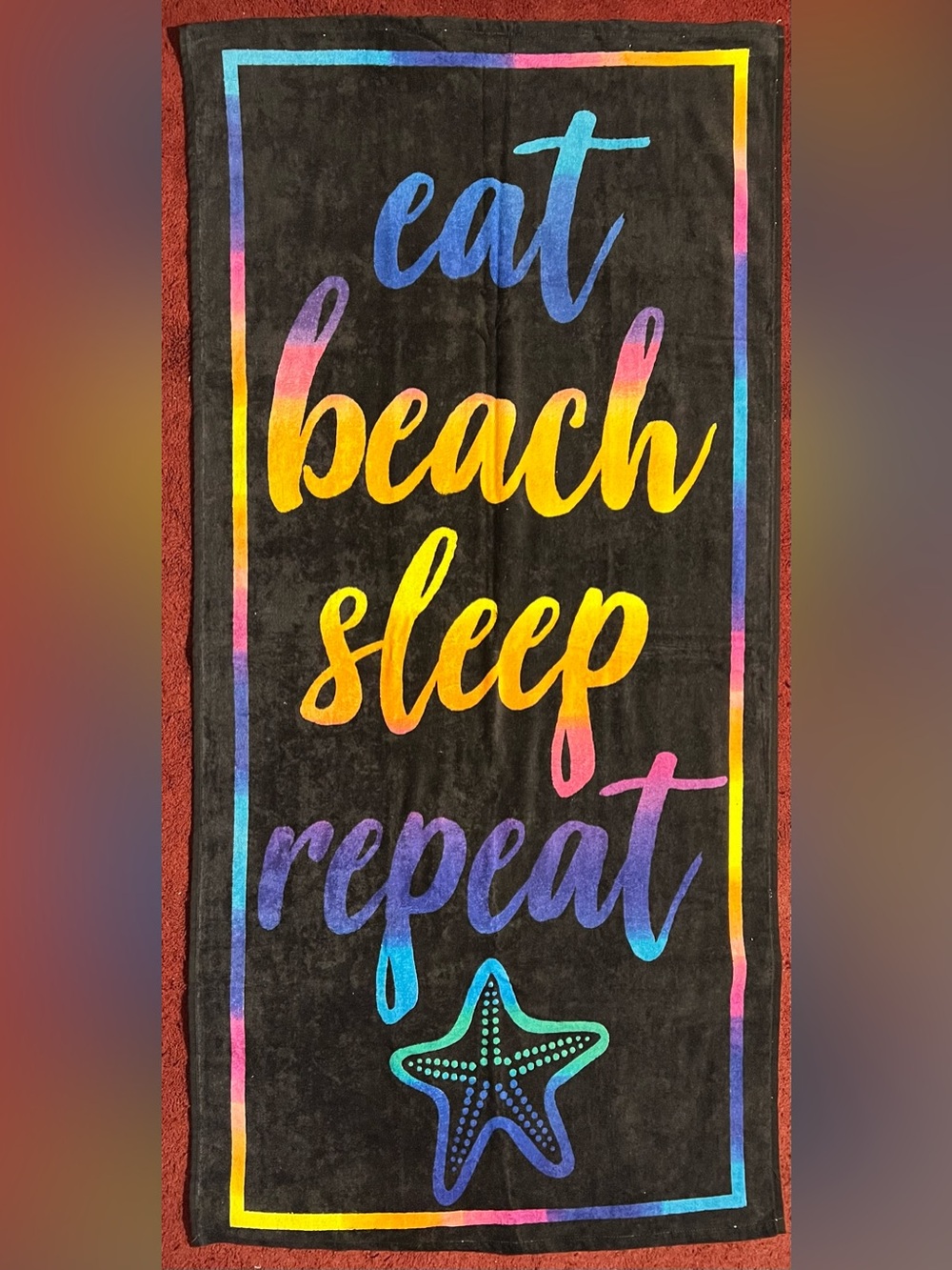 Eat Sleep Beach Repeat Starfish Beach Towel